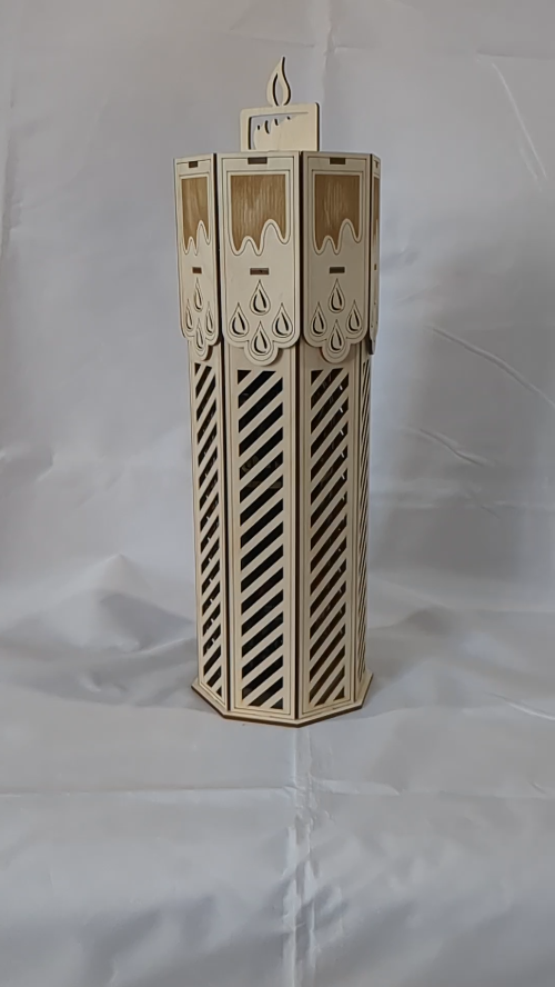 [Laser cut and engrave] Gift Wine Box Candle Laser Cut Template, Vector Model Bottle Holder, Laser Cutting Design