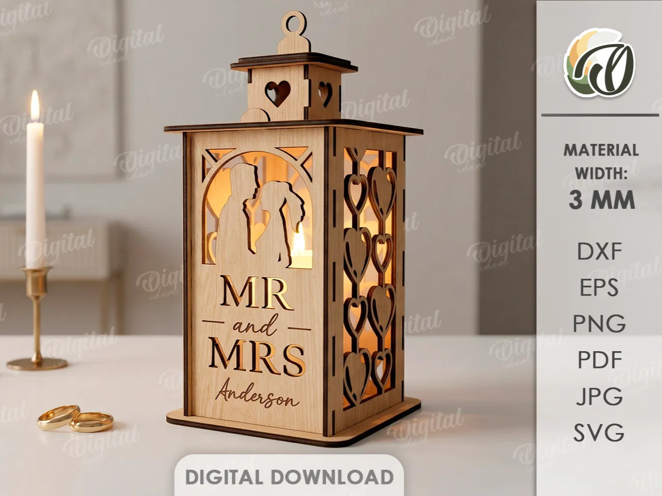 3D Personalized Wedding Lantern