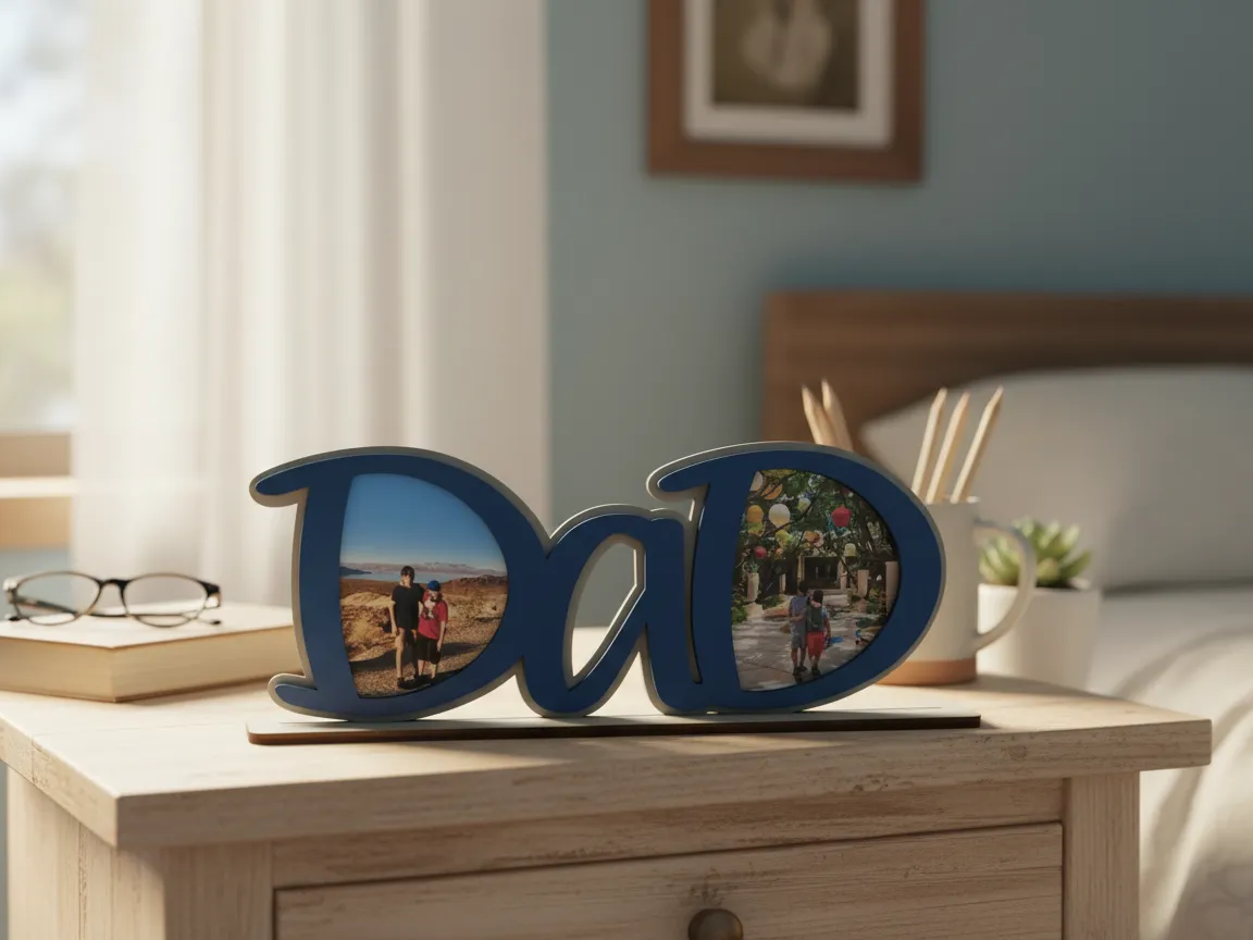 Simple Fathers Day Photo Frame Dad Letter Shape Picture Frame | Free ...