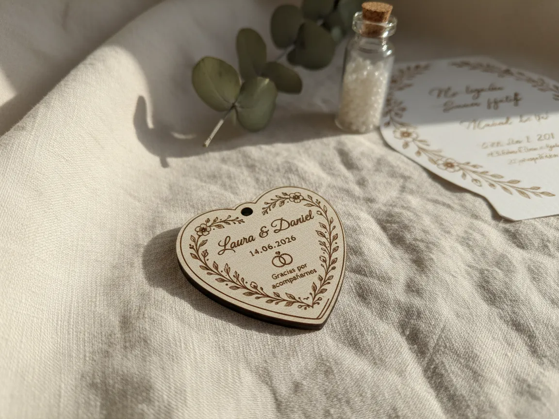 Heart-Shaped Wedding Souvenir Keychain ("Llavero Recuerdo Boda") wedding favor idea