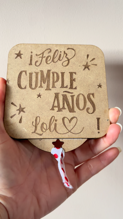 [Laser cut and engrave] Personalized Laser Cut Happy Birthday Sign with Heart Decoration