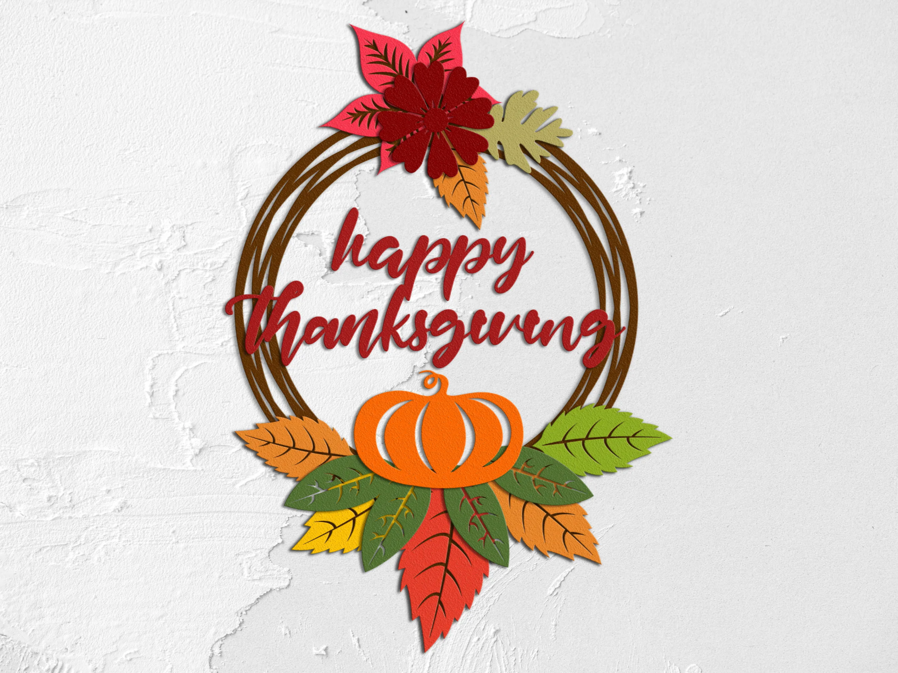 Couronne d'automne «&nbsp;Happy Thanksgiving&nbsp;» – design de cadeau de Thanksgiving