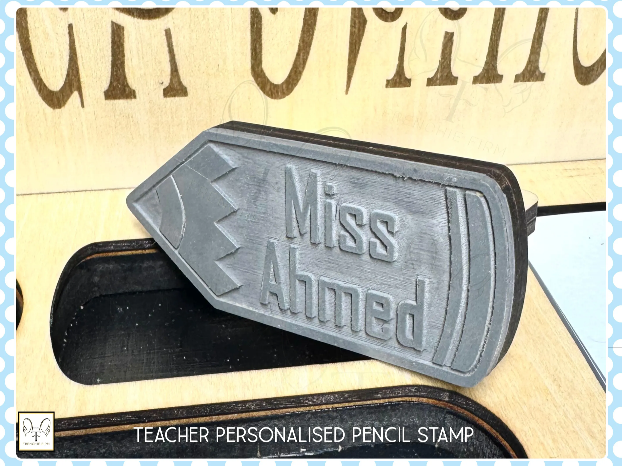 Personalized Pencil Stamp teacher gift design