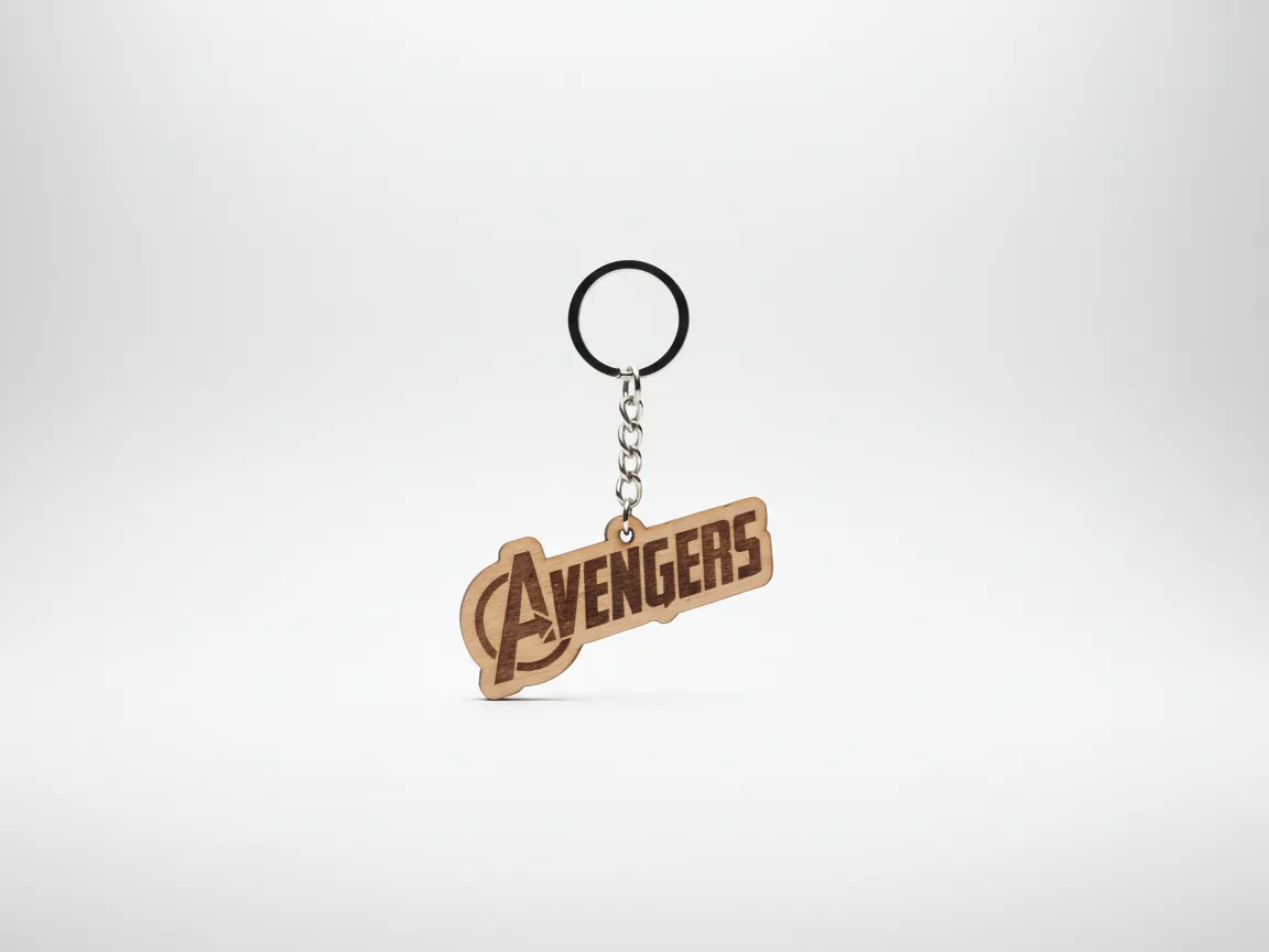 Avengers logo wooden keychain gift idea