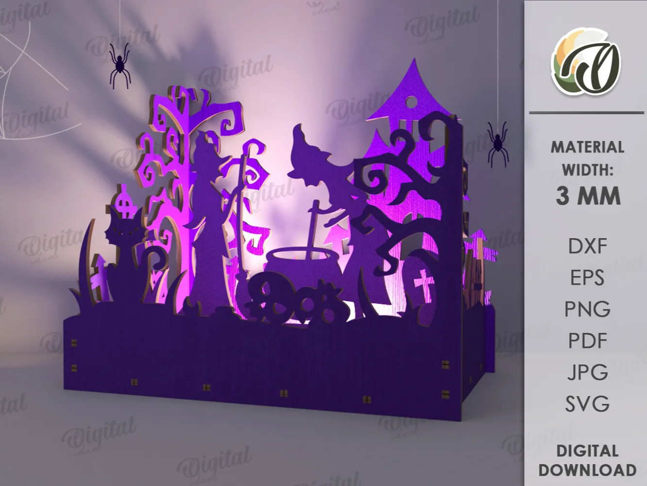 3D Halloween Scene Night Light Halloween lantern and light-up decoration idea
