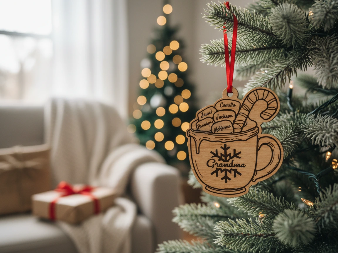 Personalized Grandma Christmas Ornament with Names christmas gift design