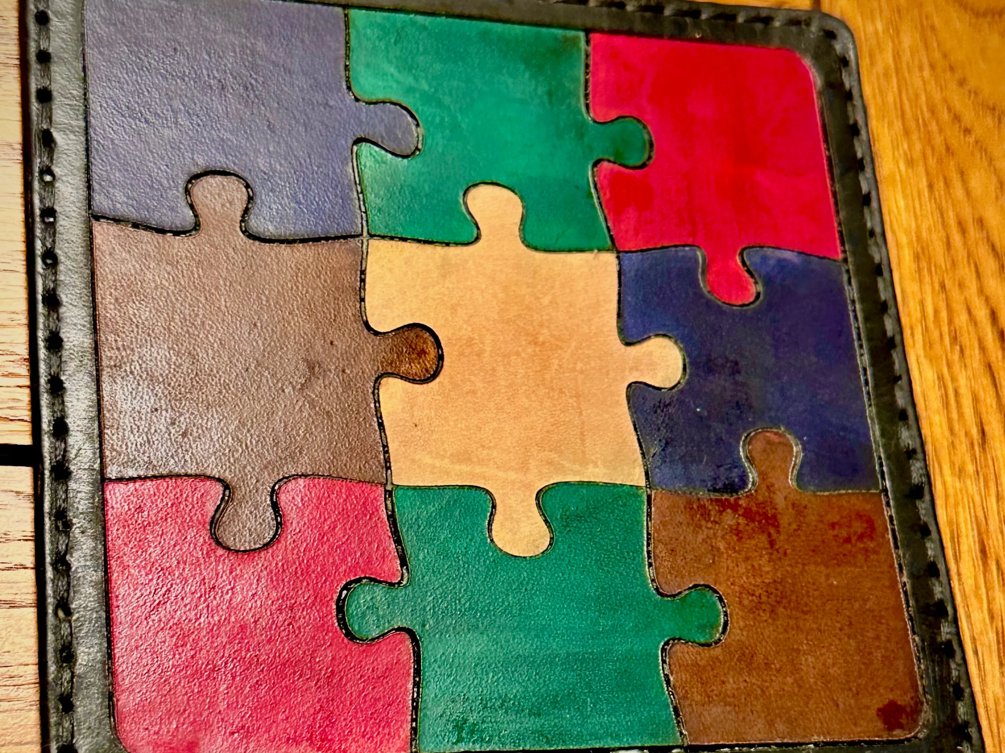 Leather Jigsaw Coaster leather coaster design
