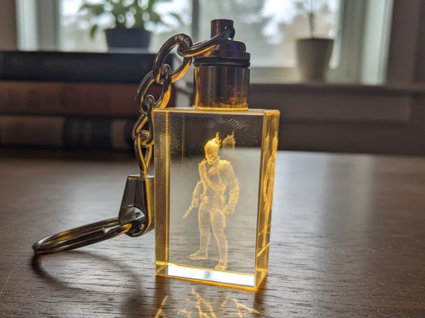 Ghost Rider 3D crystal keychain gift idea