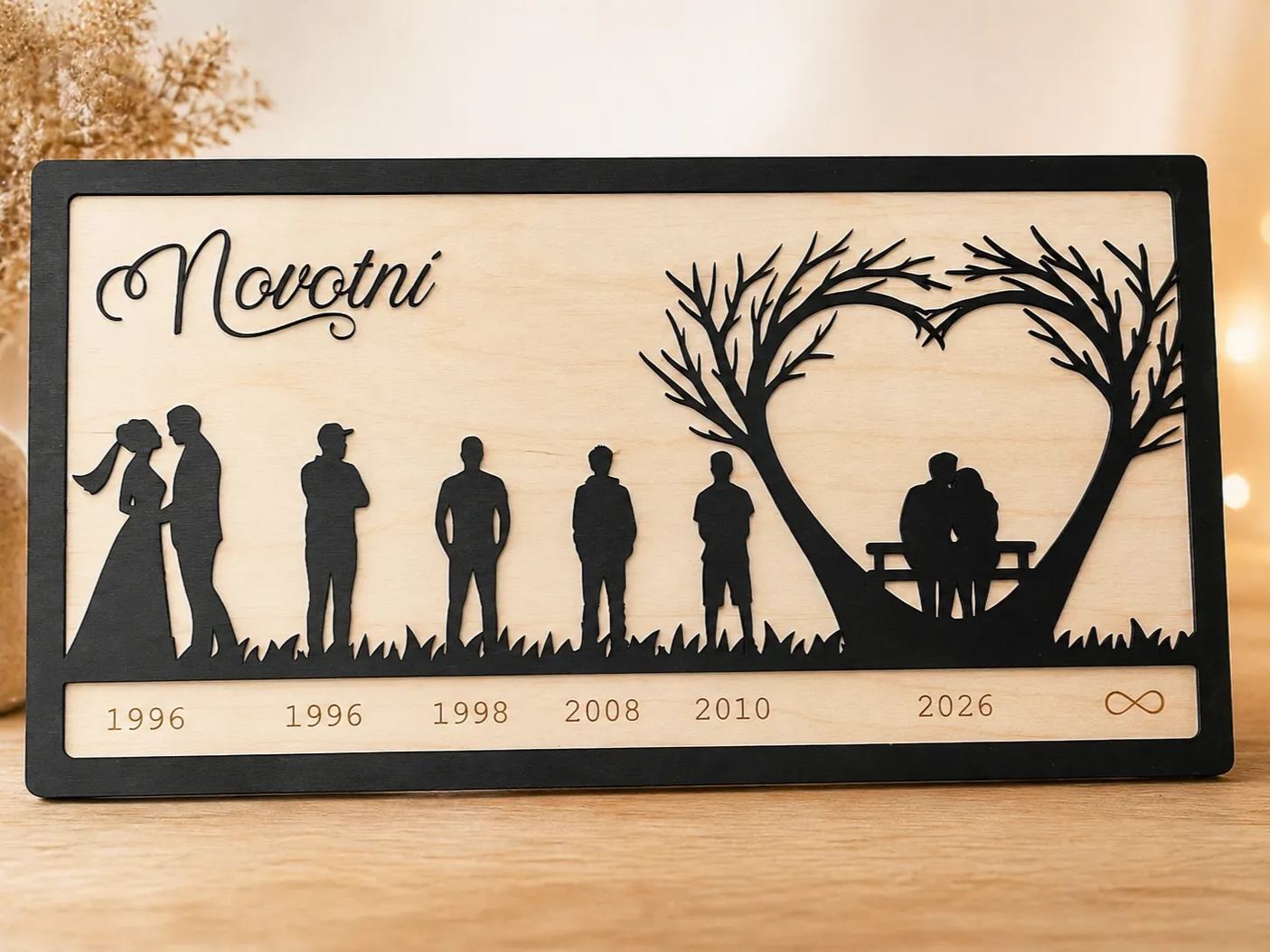 Family Keepsake Wall Art with Life Milestones anniversary gift for her idea