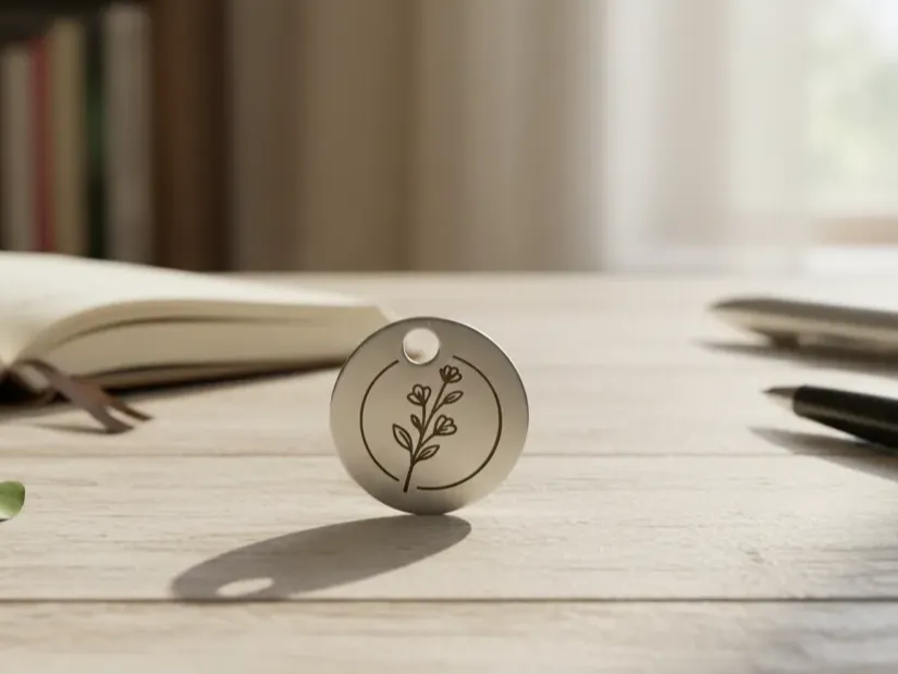 Steel flower pendant