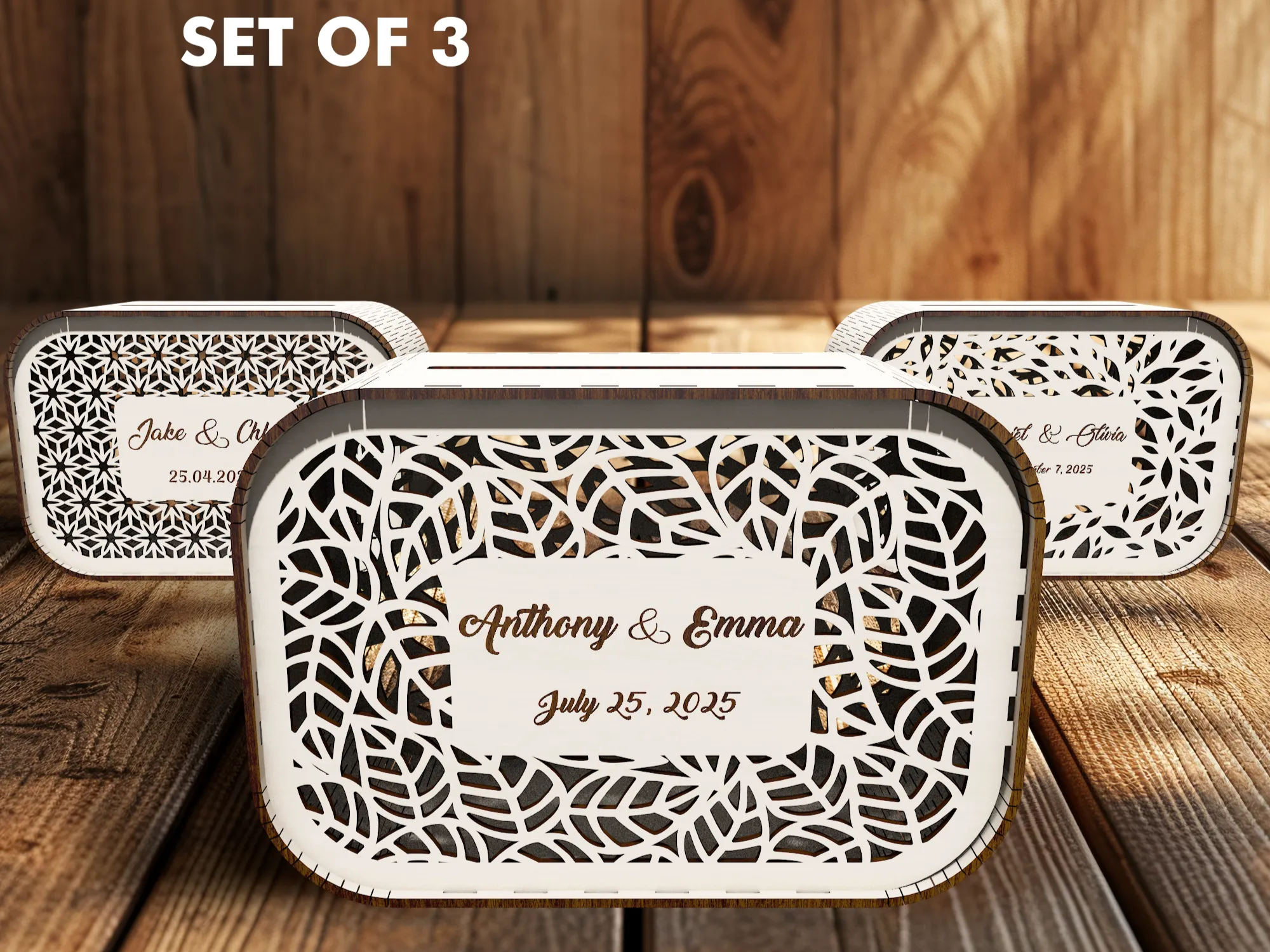 Set of 3 Wedding Favor Boxes wedding favor return gift idea