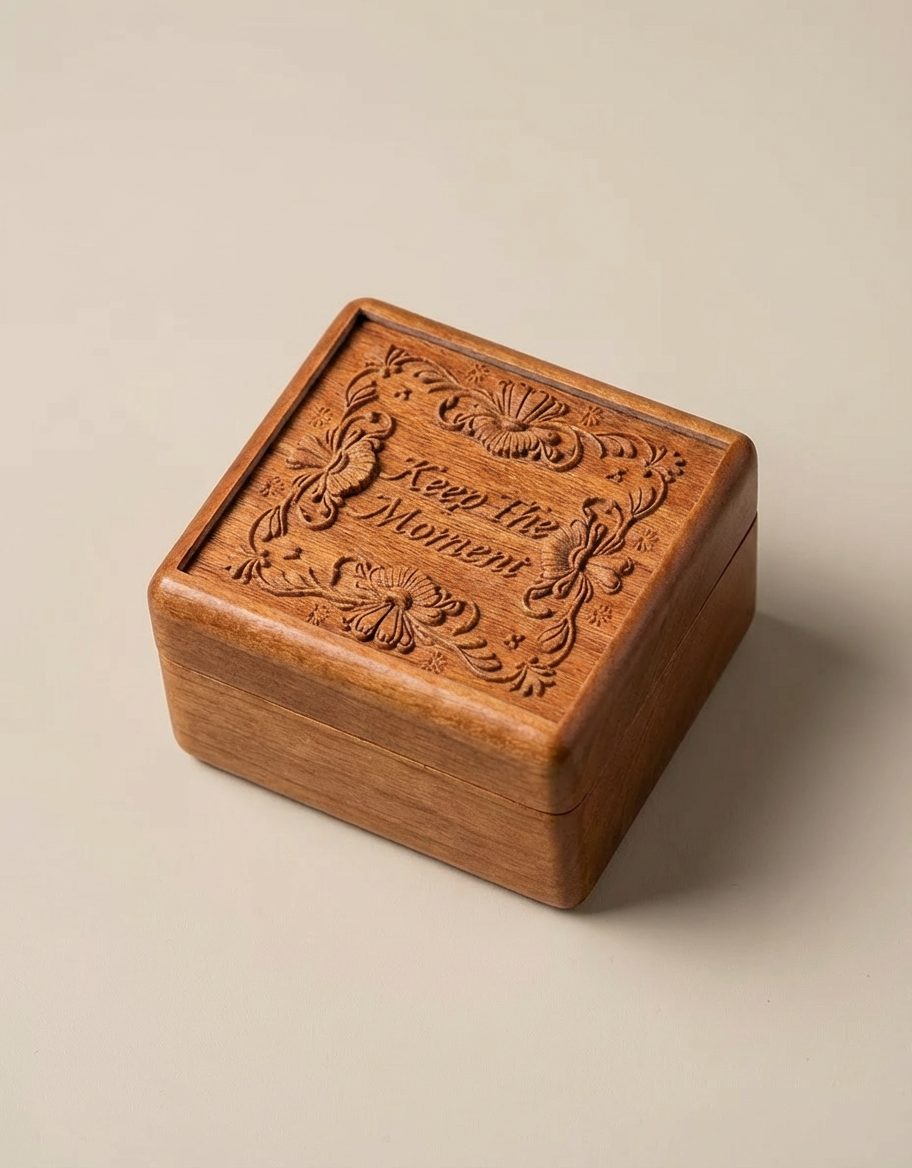 Laser Engraved Wooden Jewelry Box wooden box idea