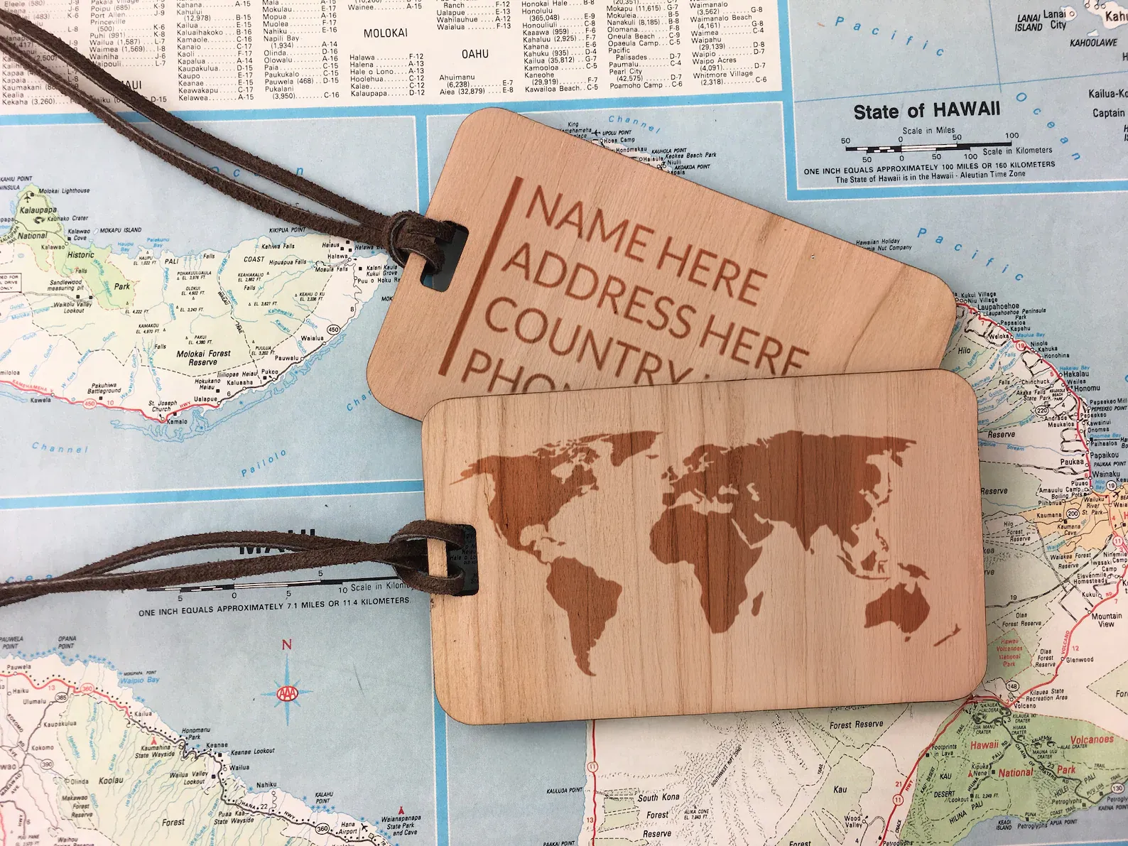 Customizable Wooden Luggage Tags gift design