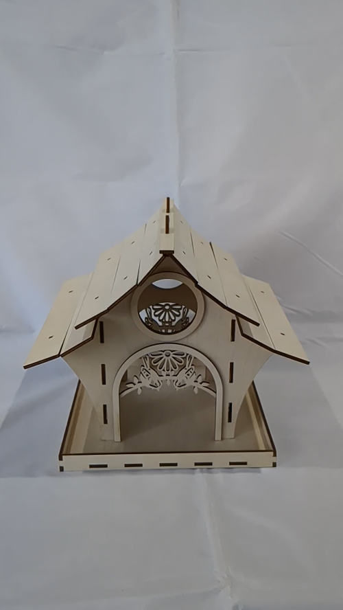[Laser cut and engrave] Bird Feeders Laser Cut Design, Garden House Vector Template, Laser Cutting Drawing