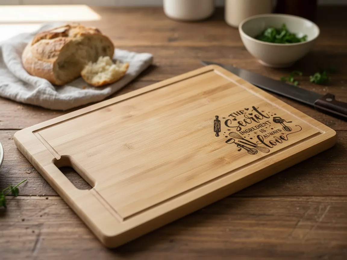 "The Secret Ingredient Is Always Love" Bamboo Board