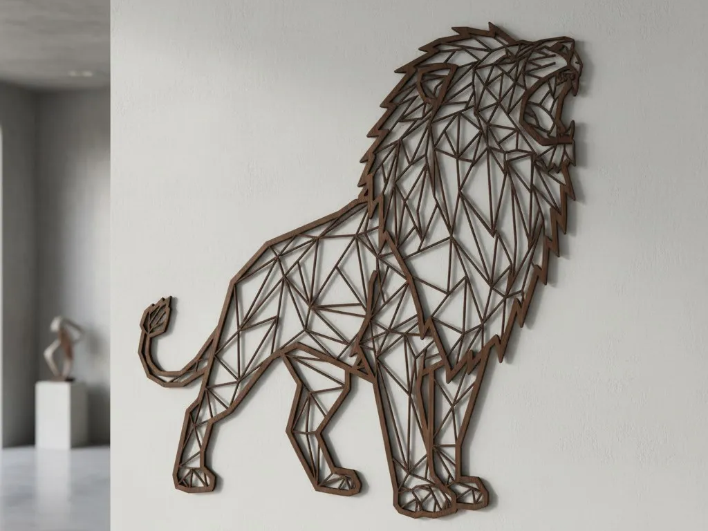 Majestic Lion Wall Art — Geometric Laser Cut SVG File | Free Files