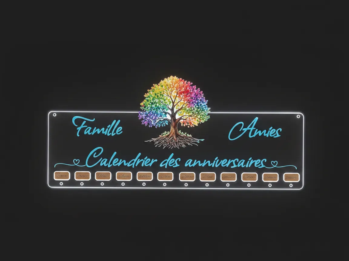 Family and Friends Birthday Tracker Wall Sign gift design