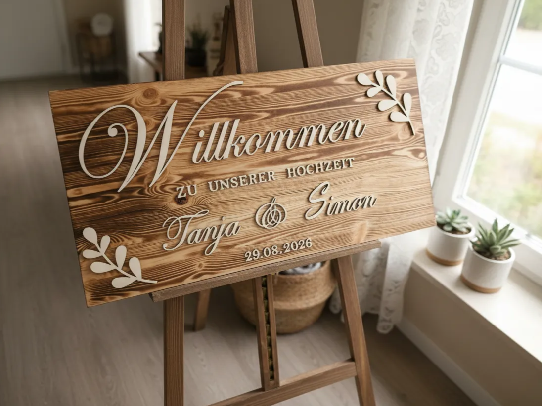 Panneau de mariage : Bienvenue à notre mariage modèle de panneau de bienvenue