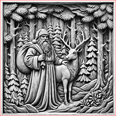 Old World Santa and Reindeer 3D Engrave.xcs
