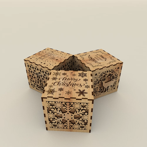 [Laser cut and engrave] Christmas Gift Boxes – Set of 3 🎄