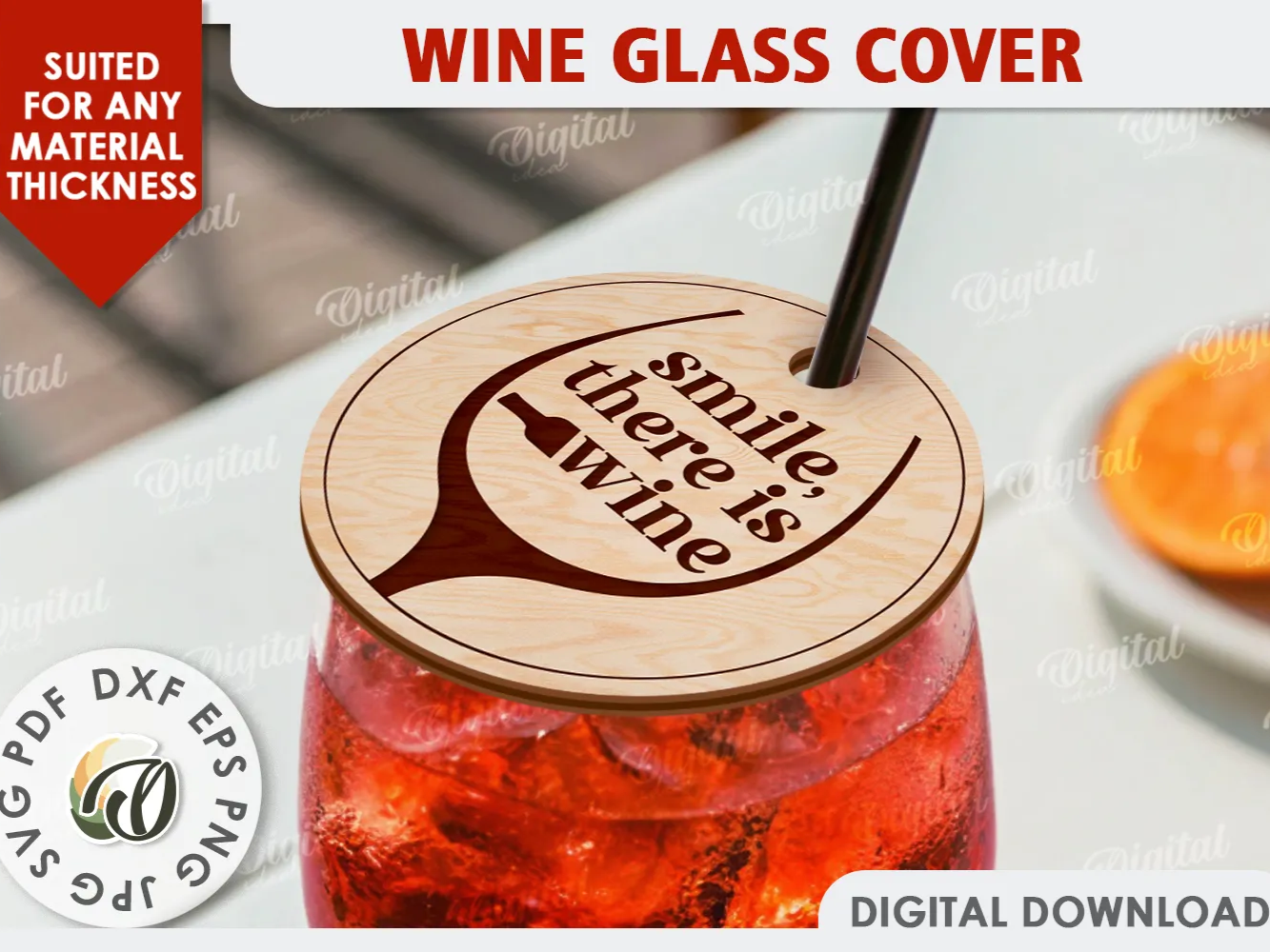 Wine Glass Cover Topper gift design