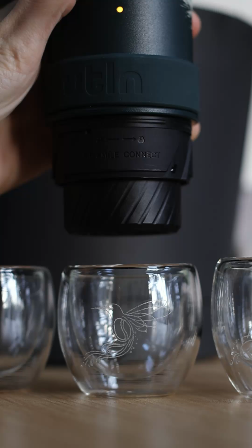 [Laser cut and engrave] Double Wall Glass Coffee Cup with Laser Engraved Animal Designs