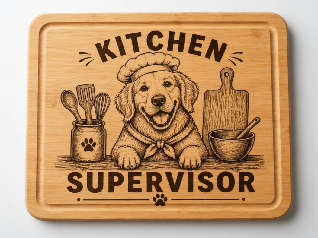 "Kitchen Supervisor" Golden Retriever Board