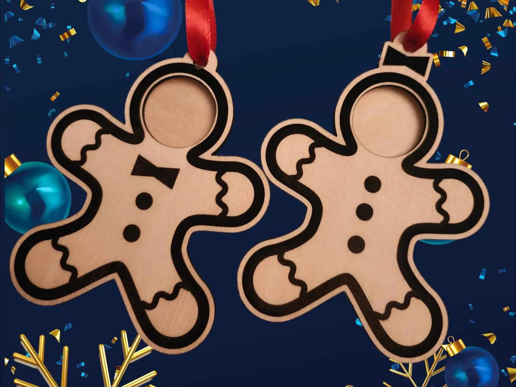 Gingerbread photo ornaments