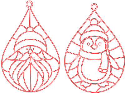 Santa & Penguin Faux Stained Glass.xcs