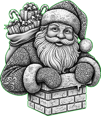 Santa Peaking Out Of The Chimney.xcs