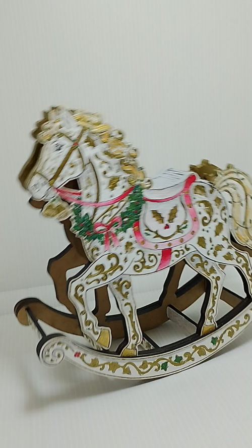 [Laser cut and engrave] Christmas Rocking Horse Ornament