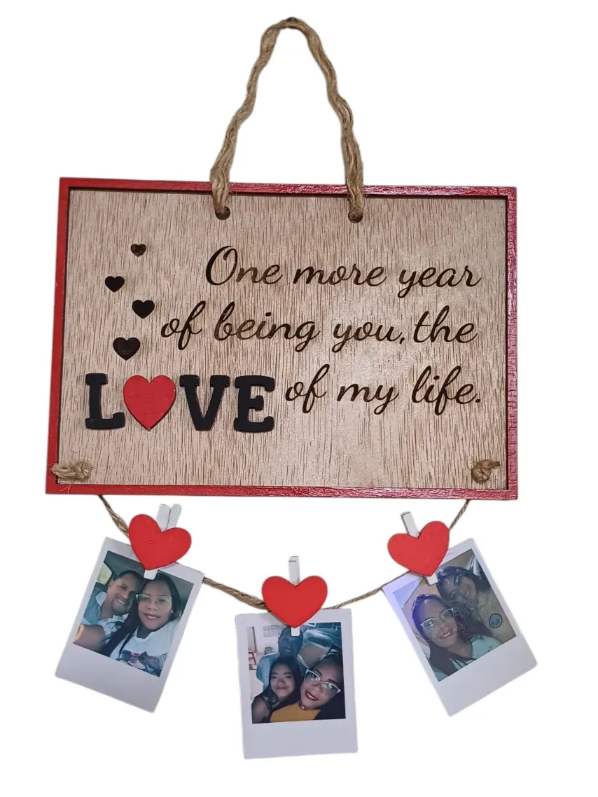 Love hanging photo frame anniversary gift for her idea