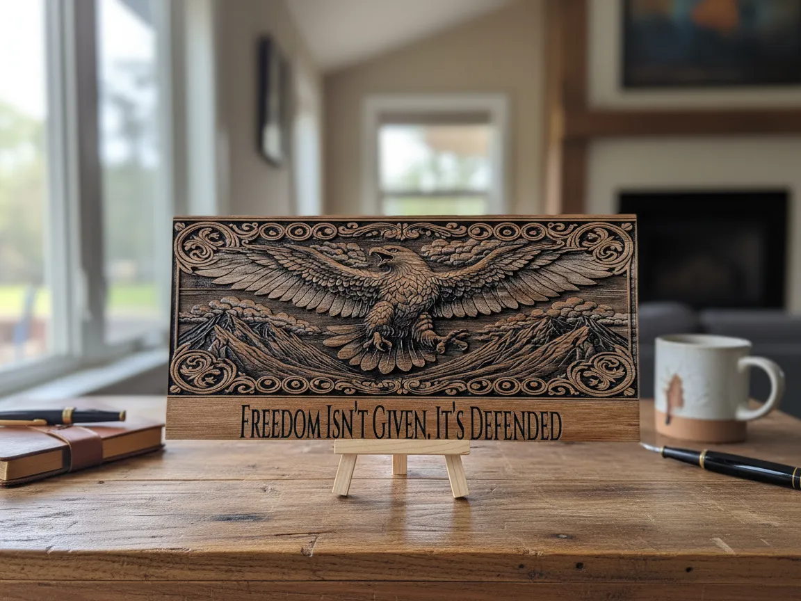 Cedar Board - Eagle Over Mountains 