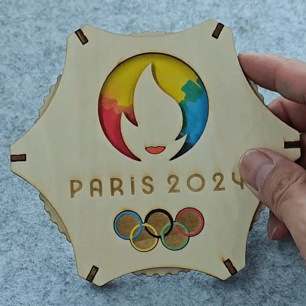 [Laser cut and engrave] Olympic torchlight Coasters
