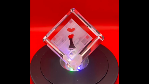 [Laser cut and engrave] Magical "i Love U" Block - UV Laser Inner Engraving in Glass