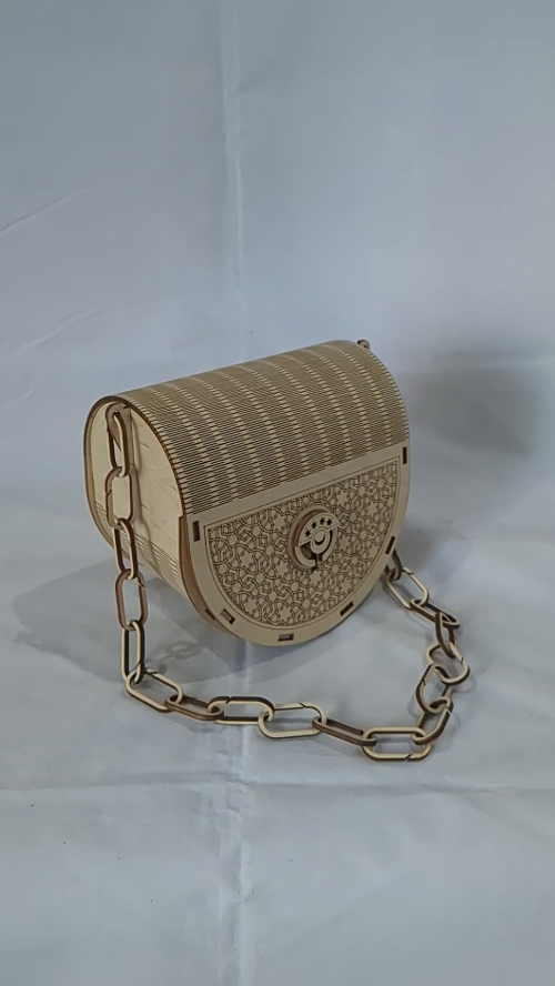 [Laser cut and engrave] Gift Bag Clutch with Chain, Laser Cut Vector Design, Laser Cutting Template Evening Bags