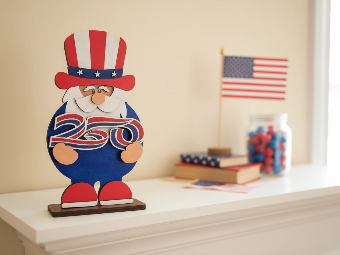 Patriotic Uncle Sam Gnome Tabletop Sign for 250th Anniversary | Free ...