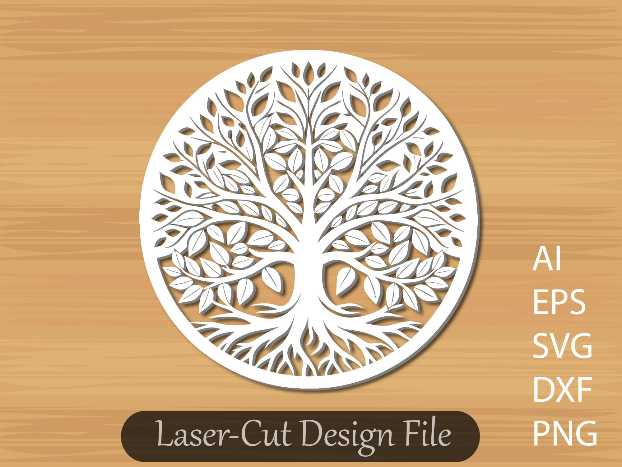 Laser-Cut Tree Design File in AI EPS SVG DXF PNG | Free Files - Atomm