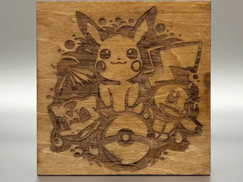 Starter Trio Wooden Coaster Set coaster Pokemon decor idea