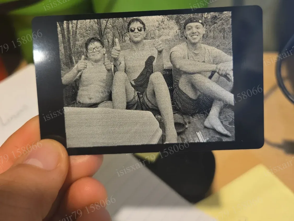 Engraved Photo Gift of Three Friends Outdoors personalized photo gift design
