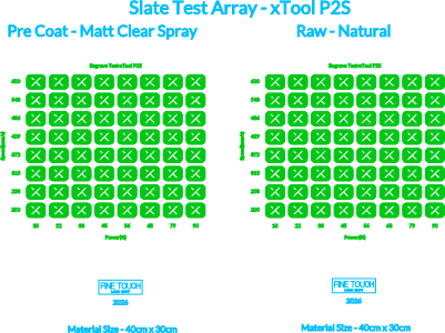 Slate Engrave Test Array_Pre MattClearCoat and Raw.xcs