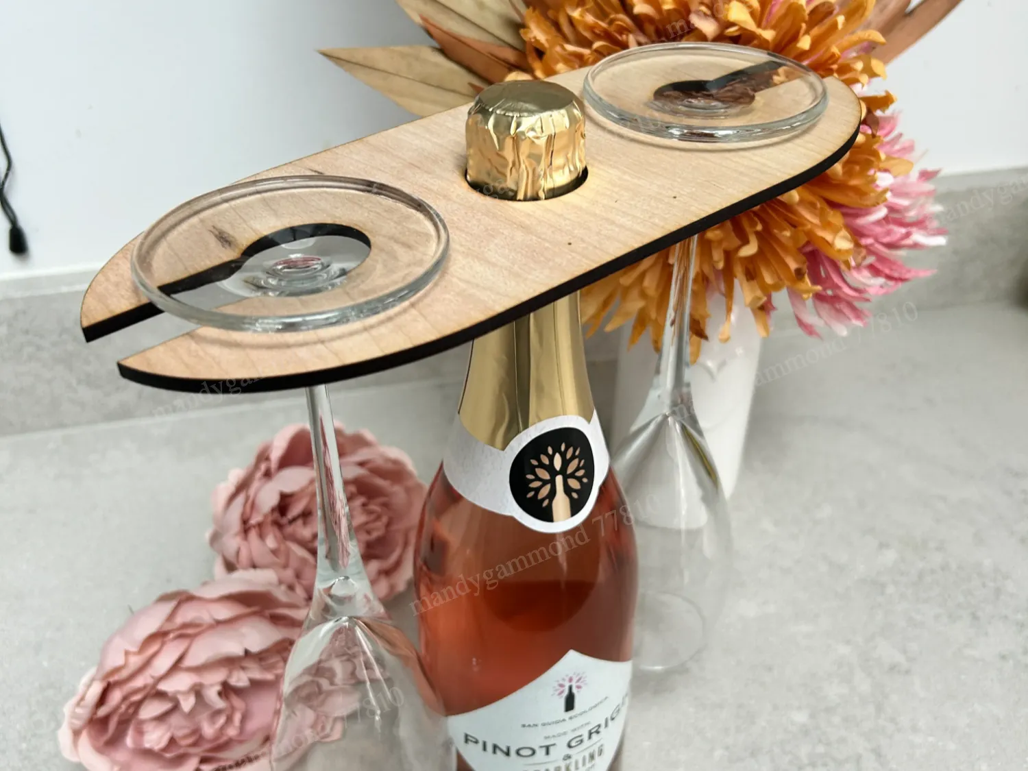 Wine Bottle and Glasses Display Holder gift design