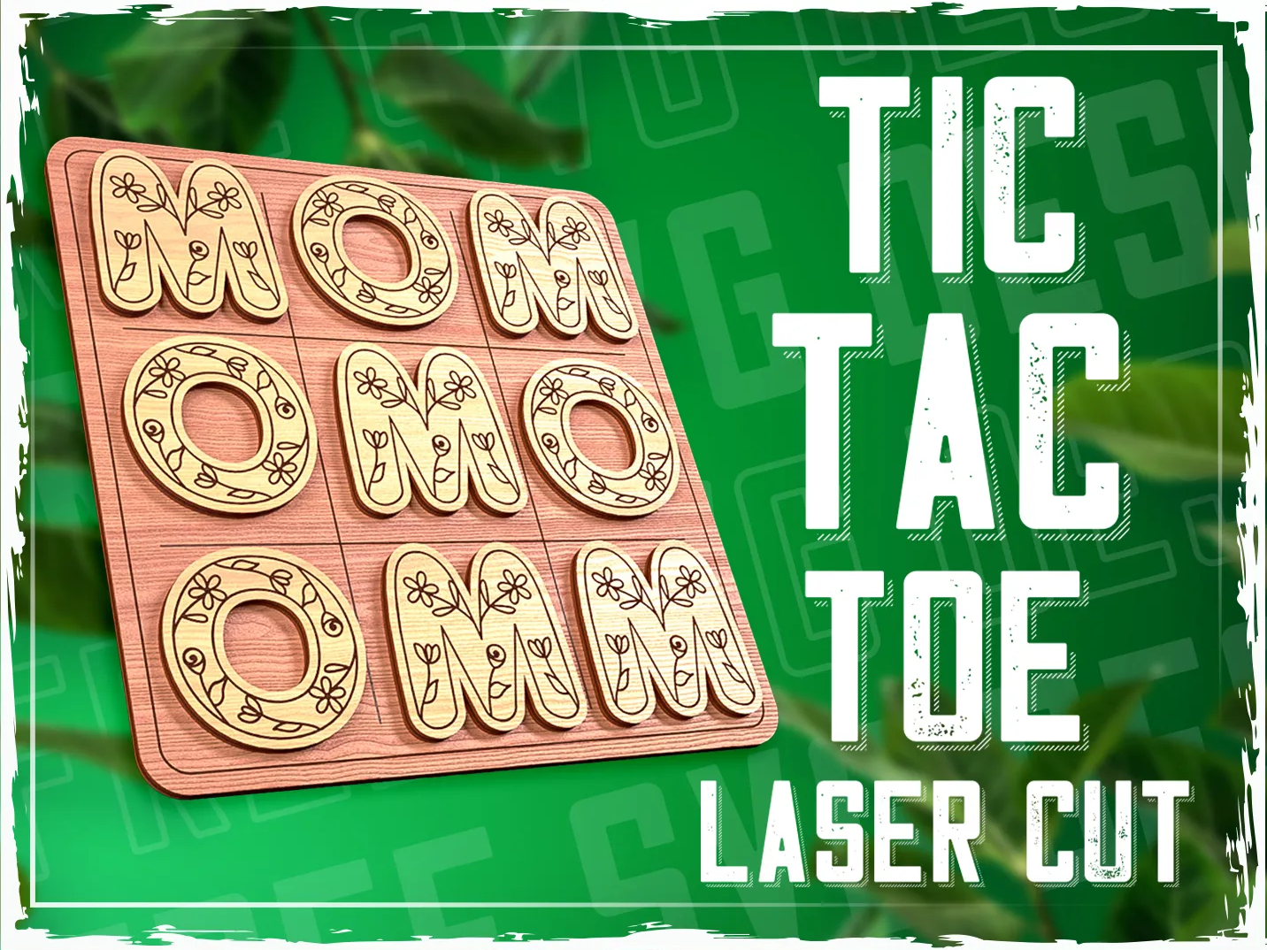 Tic Tac Toe Board Game for Mom mother's day gift design