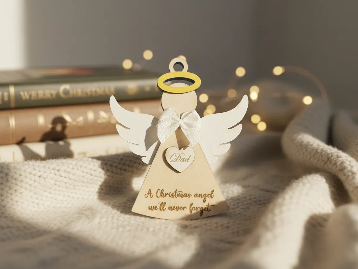Christmas Angel Ornament with Dad Engraving christmas gift design