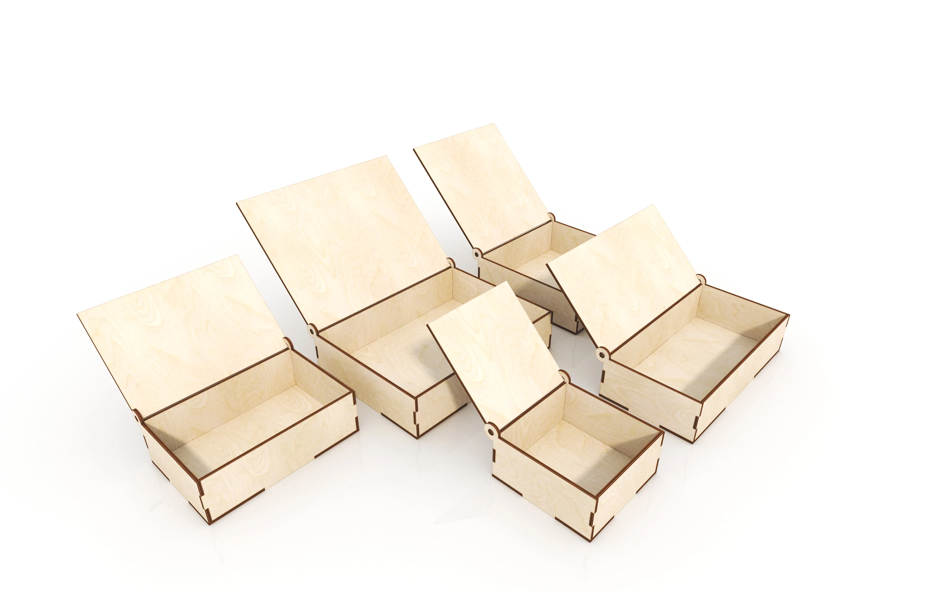 Hinged-Lid Boxes in 5 Sizes wooden box idea