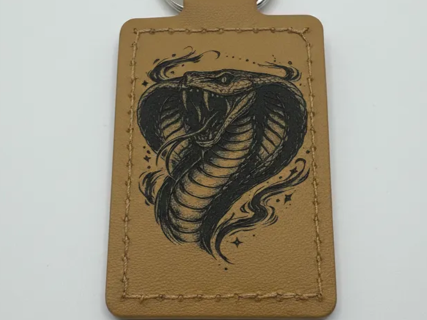 Cobra Snake Leather Keychain custom leather keychain idea