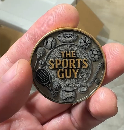 [Laser cut and engrave] The Sports Guy Commemorative/Challenge Coin