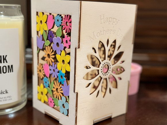 Happy Mother's Day Floral Wooden Lantern Candle Holder mother's day gift design