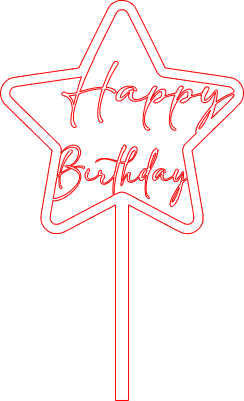 cake topper étoile happy birthday.xcs