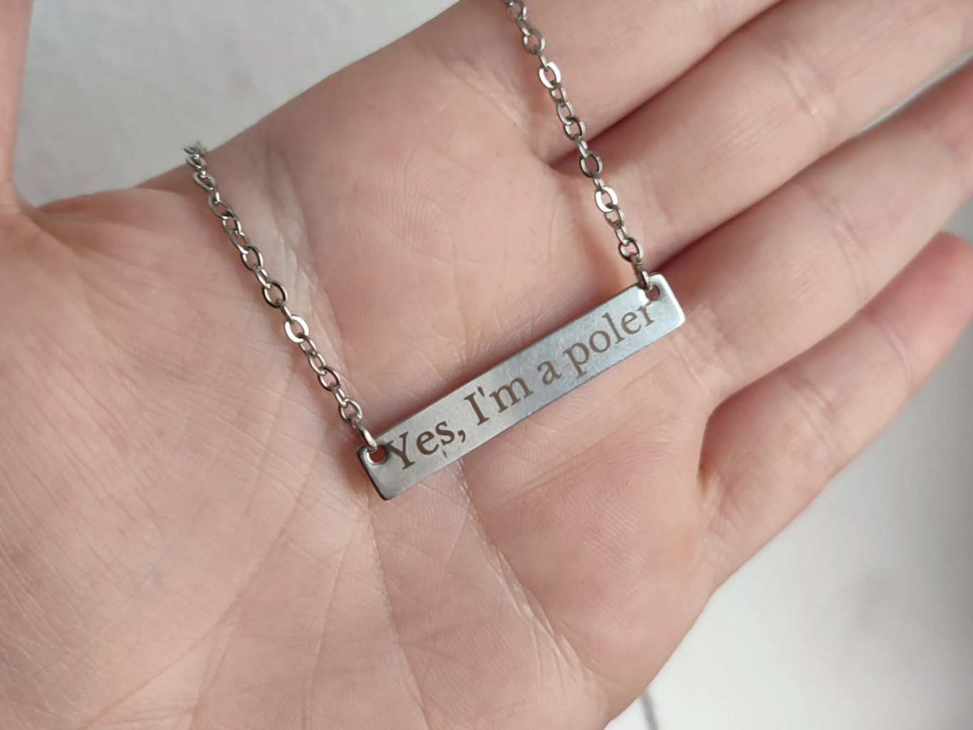 Engraved Stainless Steel Necklace gift for her design